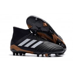 Nouvelles Crampons Football adidas Predator 18.1 FG Noir Blanc Or