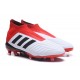 Nouvelles Crampons Foot adidas Predator 18+ FG Blanc Noir Rouge