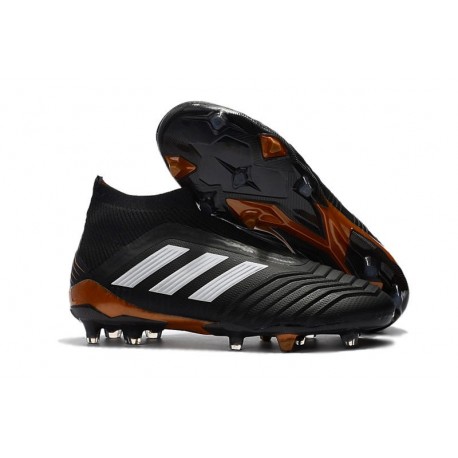 Nouvelles Crampons Foot adidas Predator 18+ FG Noir Blanc Rouge