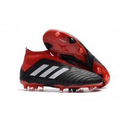 Nouvelles Crampons Foot adidas Predator 18+ FG Noir Rouge Blanc