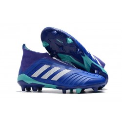 Nouvelles Crampons Foot adidas Predator 18+ FG Bleu Blanc