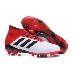 Nouvelles Crampons Football adidas Predator 18.1 FG Blanc Noir Rouge