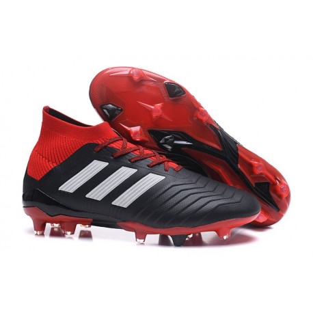 Nouvelles Crampons Football adidas Predator 18.1 FG Noir Rouge Blanc