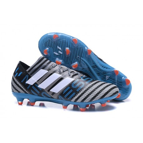 Adidas Nemeziz Messi 17.1 FG - Chaussures Foot Pas Cher Gris Noir Bleu