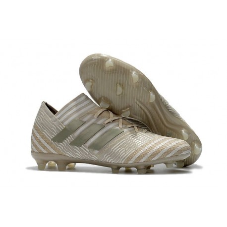 Adidas Nemeziz Messi 17.1 FG - Chaussures Foot Pas Cher Blanc Or