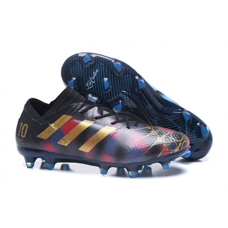 Chaussures Pour Hommes - Nouveau adidas Nemeziz 17+ 360 Agility FG Messi Noir Or Bleu