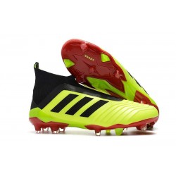 Nouvelles Crampons Foot adidas Predator 18+ FG Volt Noir Rouge