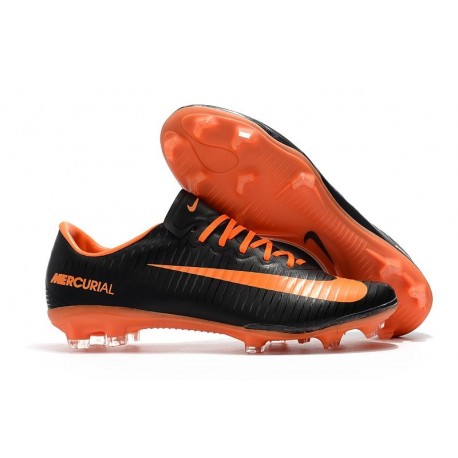 Nouveau Nike - Mercurial Vapor XI FG Chaussures De Foot Orange Noir