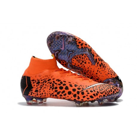 Nouveau Chaussures de football Nike Mercurial Superfly VI 360 Elite FG CR7 Noir Orange Blanc