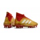 Nouvelles Crampons Foot adidas Predator 18+ FG Or Rouge Blanc