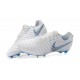 Campons Foot pour Hommes Nike Tiempo Legend VII Elite FG Blanc Gris Métallique Bleu Héros