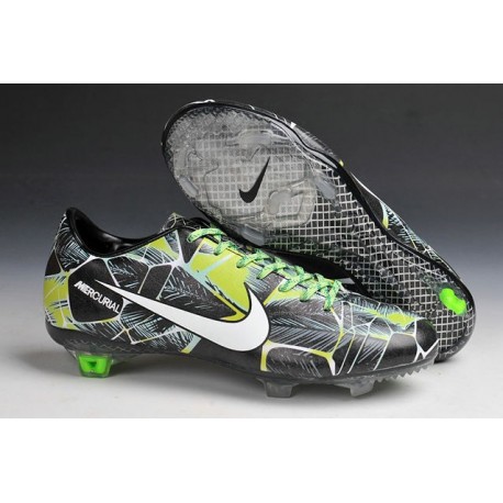 Chaussures Football Nike Mercurial Vapor IX FG Noir Blanc Vert