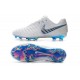 Campons Foot pour Hommes Nike Tiempo Legend VII Elite FG Blanc Gris Métallique Bleu Héros