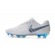 Campons Foot pour Hommes Nike Tiempo Legend VII Elite FG Blanc Gris Métallique Bleu Héros