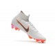 Nouveau Chaussures de football Nike Mercurial Superfly VI 360 Elite FG Blanc Gris Métallique Orange Total