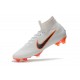 Nouveau Chaussures de football Nike Mercurial Superfly VI 360 Elite FG Blanc Gris Métallique Orange Total