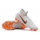 Nouveau Chaussures de football Nike Mercurial Superfly VI 360 Elite FG Blanc Gris Métallique Orange Total