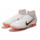 Nouveau Chaussures de football Nike Mercurial Superfly VI 360 Elite FG Blanc Gris Métallique Orange Total