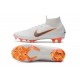 Nouveau Chaussures de football Nike Mercurial Superfly VI 360 Elite FG Blanc Gris Métallique Orange Total
