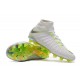 Nouvelles Crampons Foot - Chaussure Hypervenom Phantom III Elite DF FG Blanc Gris Métallique Volt