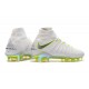 Nouvelles Crampons Foot - Chaussure Hypervenom Phantom III Elite DF FG Blanc Gris Métallique Volt