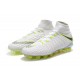 Nouvelles Crampons Foot - Chaussure Hypervenom Phantom III Elite DF FG Blanc Gris Métallique Volt