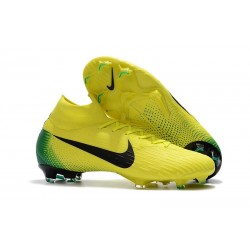 Nouveau Chaussures de football Nike Mercurial Superfly VI 360 Elite FG Jaune Noir