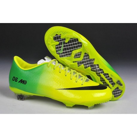 Nouveau Crampons Nike Mercurial Vapor 9 FG Jaune vert Noir