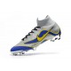 Nouveau Chaussures de football Nike Mercurial Superfly VI 360 Elite FG Argent Bleu Jaune