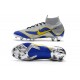 Nouveau Chaussures de football Nike Mercurial Superfly VI 360 Elite FG Argent Bleu Jaune