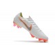 Chaussures de Football - Nike Mercurial Vapor XII Elite FG Blanc Gris Métallique Orange Total