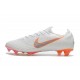 Chaussures de Football - Nike Mercurial Vapor XII Elite FG Blanc Gris Métallique Orange Total