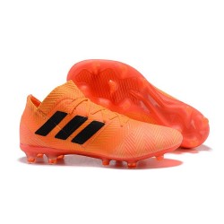 Crampons Foot pour Hommes Adidas Nemeziz Messi 18.1 FG Zeste Noir Rouge