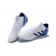Crampons Foot pour Hommes Adidas Nemeziz Messi 18.1 FG Blanc Bleu