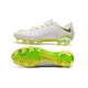 Chaussures de Football pour Hommes Nike Hypervenom Phantom III Elite FG Blanc Gris Métallique Volt