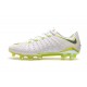 Chaussures de Football pour Hommes Nike Hypervenom Phantom III Elite FG Blanc Gris Métallique Volt