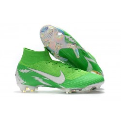 Nouveau Chaussures de football Nike Mercurial Superfly VI 360 Elite FG Argent Vert