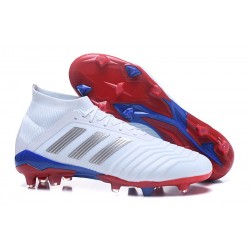 Nouvelles Crampons Football adidas Predator Telstar 18.1 FG Argent Rouge Bleu