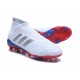 Nouvelles Crampons Foot adidas Predator Telstar 18+ FG Argent Rouge Bleu