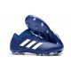 Crampons Foot pour Hommes Adidas Nemeziz Messi 18.1 FG Bleu Blanc