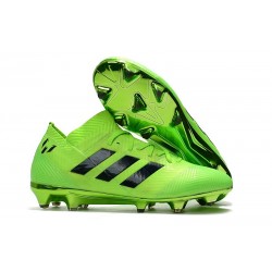 Crampons Foot pour Hommes Adidas Nemeziz Messi 18.1 FG Vert Noir
