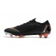 Chaussures de Football - Nike Mercurial Vapor XII Elite FG Noir Orange Total Blanc