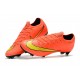 Chaussures de Football - Nike Mercurial Vapor XII Elite FG Noir Orange Total Blanc