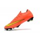 Chaussures de Football - Nike Mercurial Vapor XII Elite FG Noir Orange Total Blanc