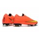 Chaussures de Football - Nike Mercurial Vapor XII Elite FG Noir Orange Total Blanc