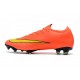 Chaussures de Football - Nike Mercurial Vapor XII Elite FG Noir Orange Total Blanc