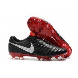Nouveau Crampons Foot Nike Tiempo Legend VII FG Noir Rouge Argent