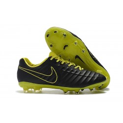 Nouveau Crampons Foot Nike Tiempo Legend VII FG Noir Jaune