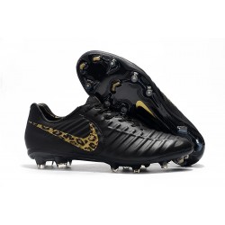 Nouveau Crampons Foot Nike Tiempo Legend VII FG LÉOpard D'or Noir