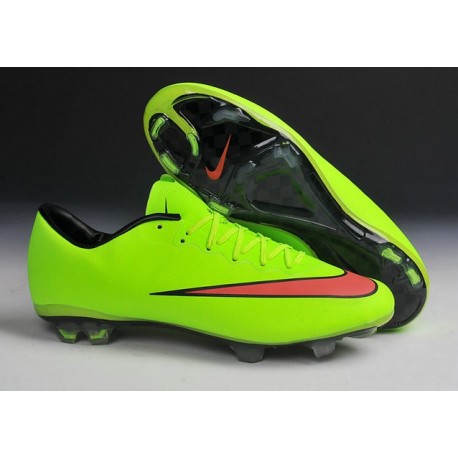 Chaussures de Football Nike Mercurial Vapor 10 FG Vert Rouge